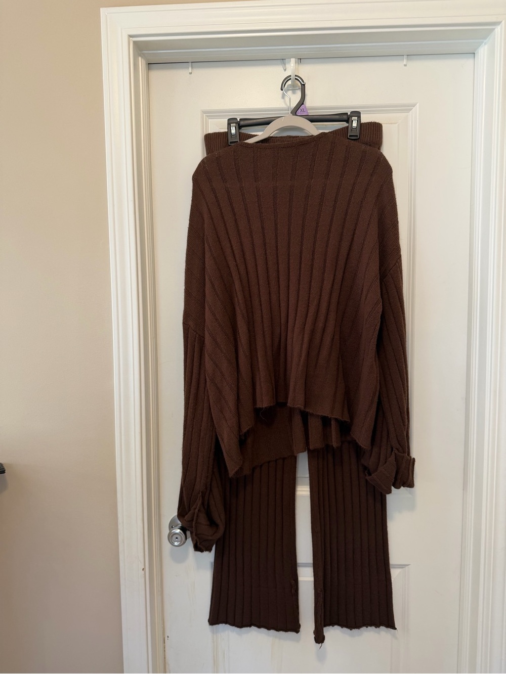 Brown Ribbed Sweater Knit Set - Picture 2 of 4